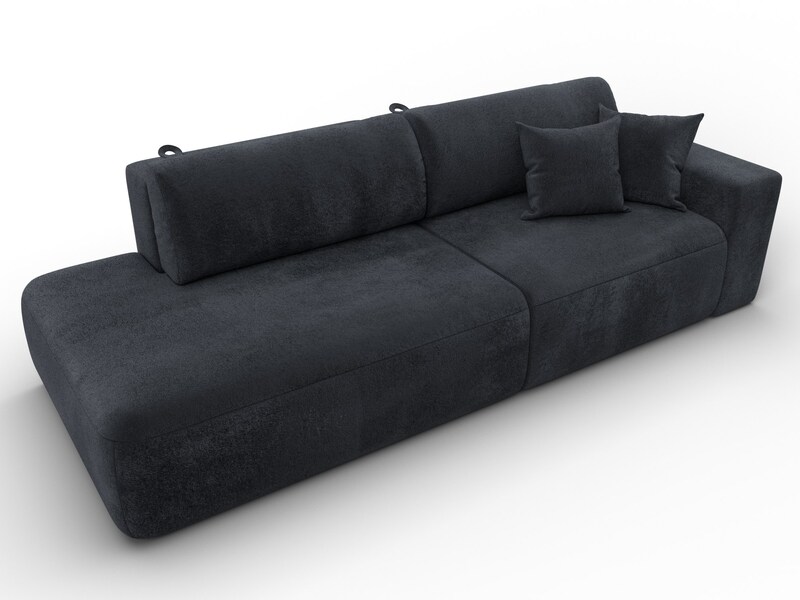 Диван прямой Лига-036 НПБ Модерн подлокотник справа, Велюр, TOWER 11 темно-серый