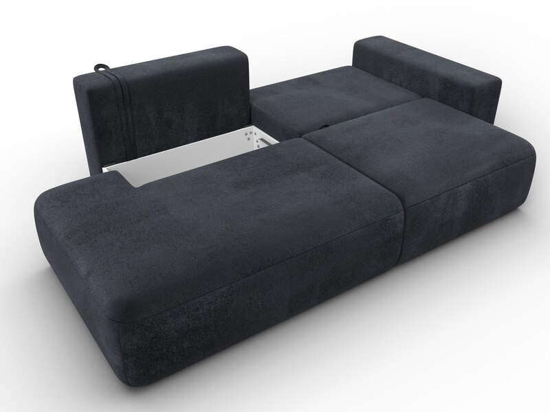 Диван прямой Лига-036 НПБ Модерн подлокотник справа, Велюр, TOWER 11 темно-серый