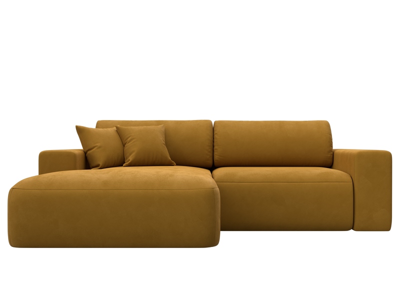 Диван угловой Лига-036 НПБ Классик левый угол, Велюр, BRUT 10 желтый