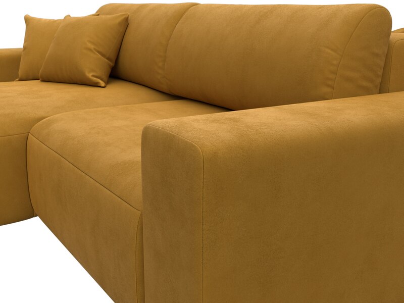 Диван угловой Лига-036 НПБ Классик левый угол, Велюр, BRUT 10 желтый