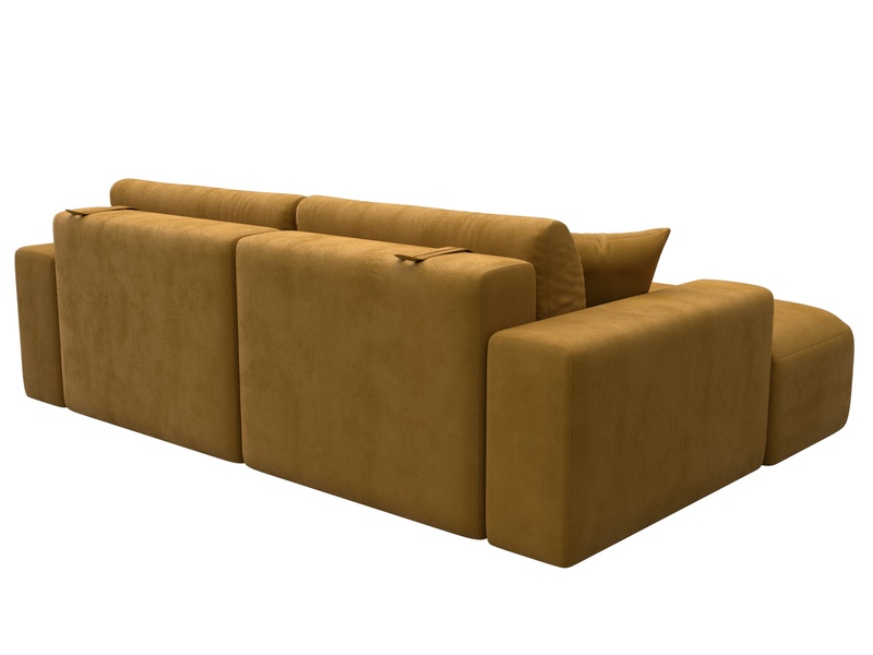 Диван угловой Лига-036 НПБ Классик левый угол, Велюр, BRUT 10 желтый