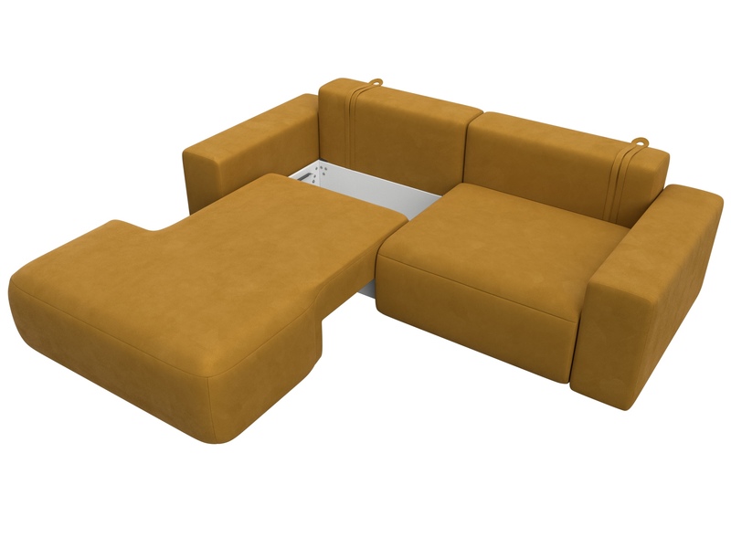 Диван угловой Лига-036 НПБ Классик левый угол, Велюр, BRUT 10 желтый