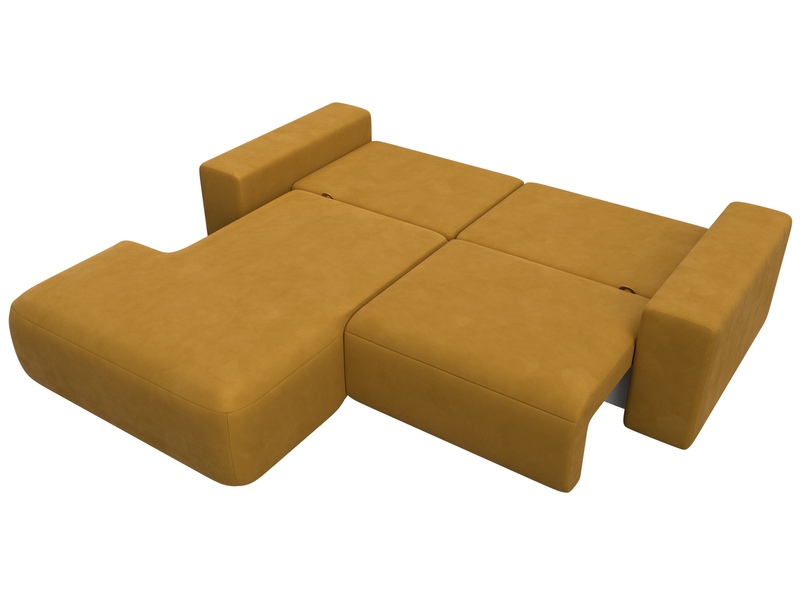 Диван угловой Лига-036 НПБ Классик левый угол, Велюр, BRUT 10 желтый