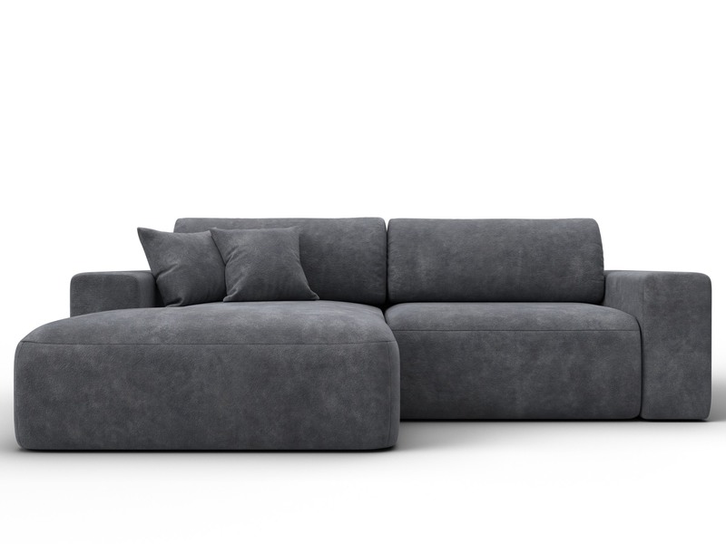 Диван угловой Лига-036 НПБ Классик левый угол, Велюр, BRUT 16 темно-серый