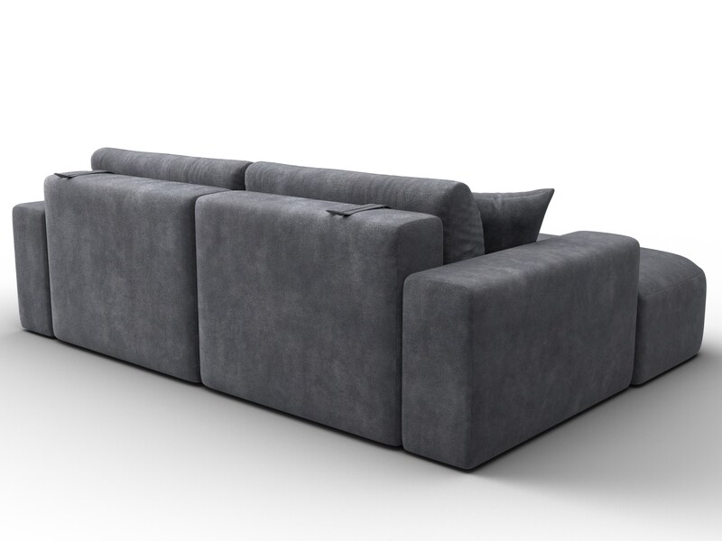 Диван угловой Лига-036 НПБ Классик левый угол, Велюр, BRUT 16 темно-серый