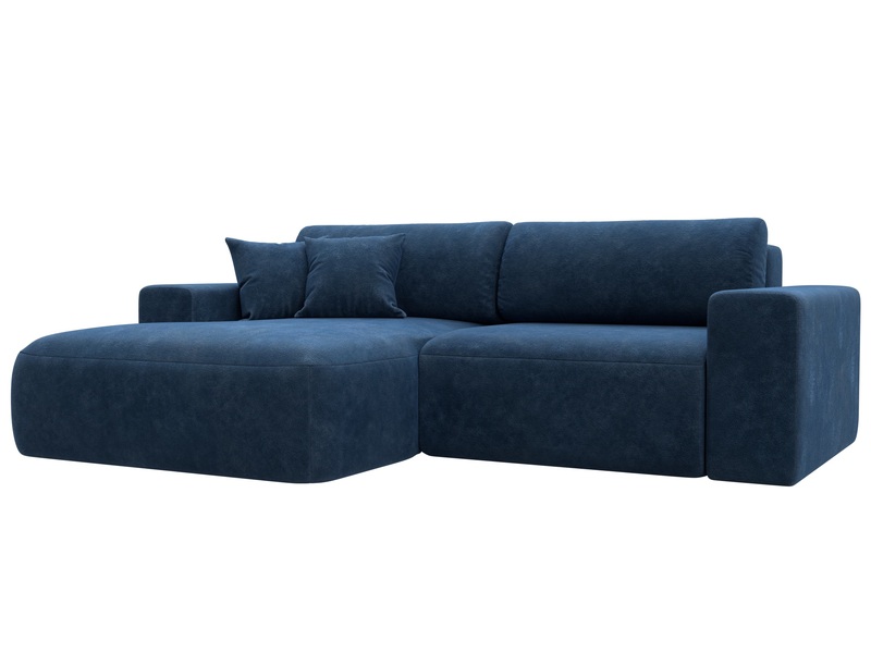 Диван угловой Лига-036 НПБ Классик левый угол, Велюр, BRUT 11 синий