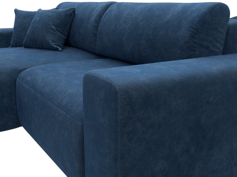 Диван угловой Лига-036 НПБ Классик левый угол, Велюр, BRUT 11 синий