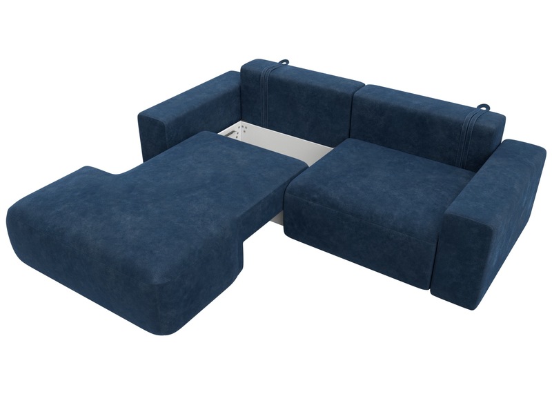 Диван угловой Лига-036 НПБ Классик левый угол, Велюр, BRUT 11 синий