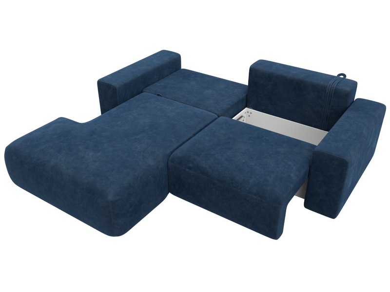 Диван угловой Лига-036 НПБ Классик левый угол, Велюр, BRUT 11 синий