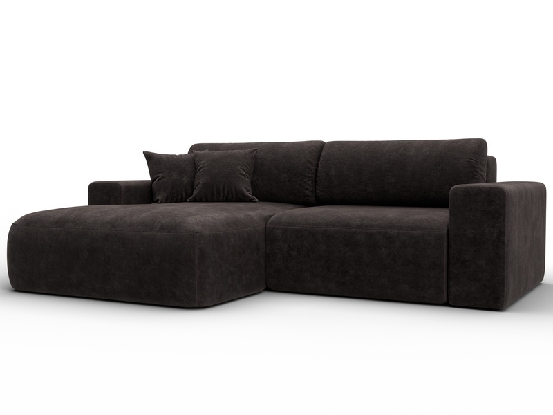 Диван угловой Лига-036 НПБ Классик левый угол, Велюр, BRUT 17 коричневый