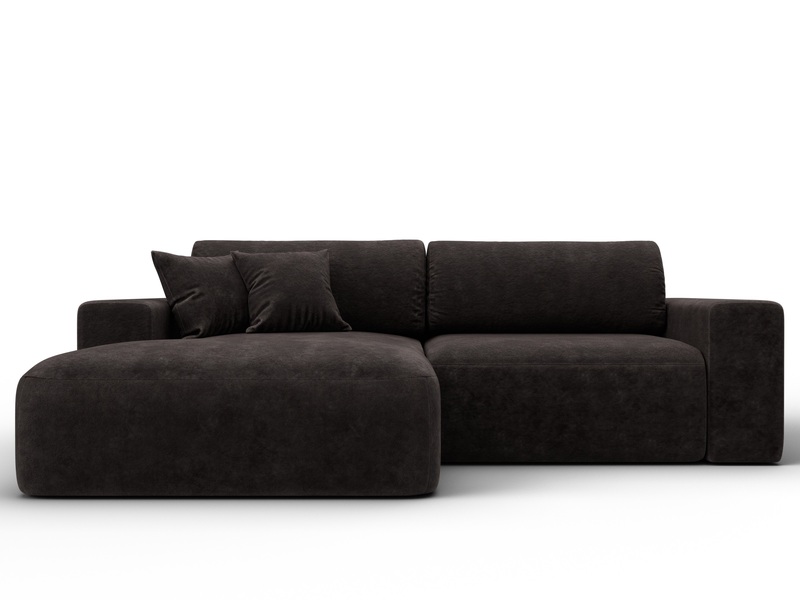 Диван угловой Лига-036 НПБ Классик левый угол, Велюр, BRUT 17 коричневый