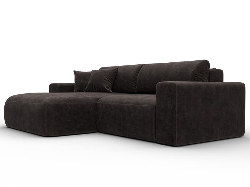 Диван угловой Лига-036 НПБ Классик левый угол, Велюр, BRUT 17 коричневый