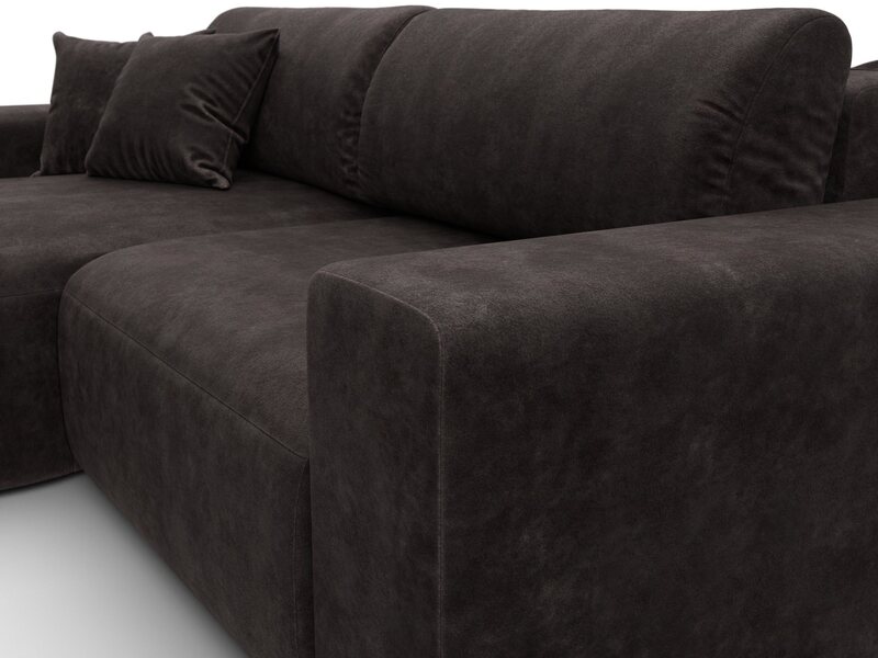 Диван угловой Лига-036 НПБ Классик левый угол, Велюр, BRUT 17 коричневый