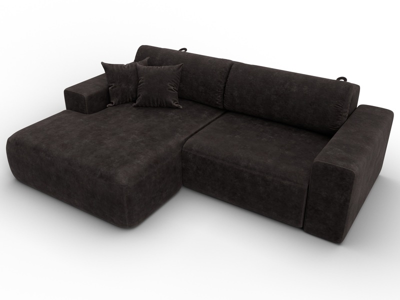 Диван угловой Лига-036 НПБ Классик левый угол, Велюр, BRUT 17 коричневый