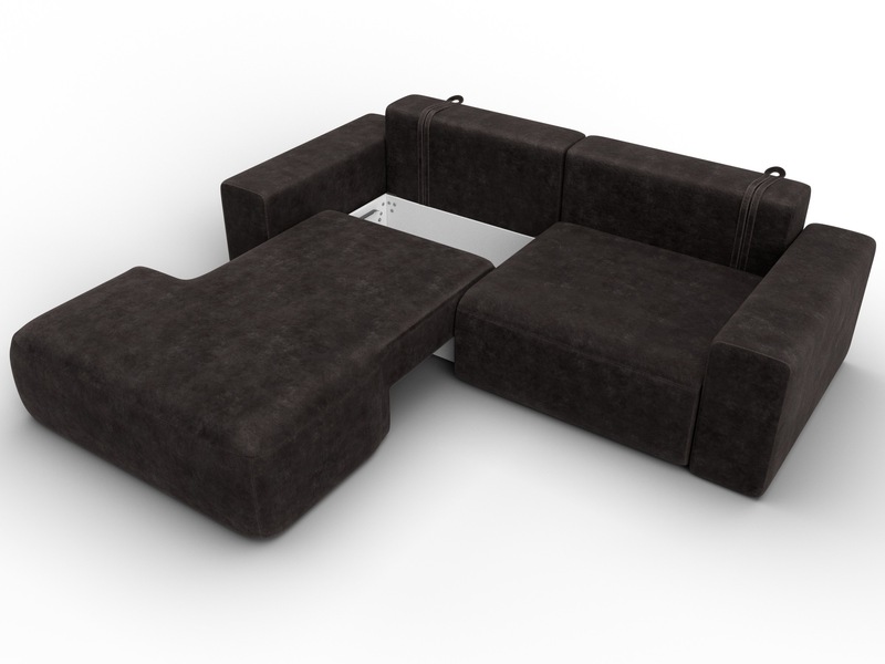 Диван угловой Лига-036 НПБ Классик левый угол, Велюр, BRUT 17 коричневый