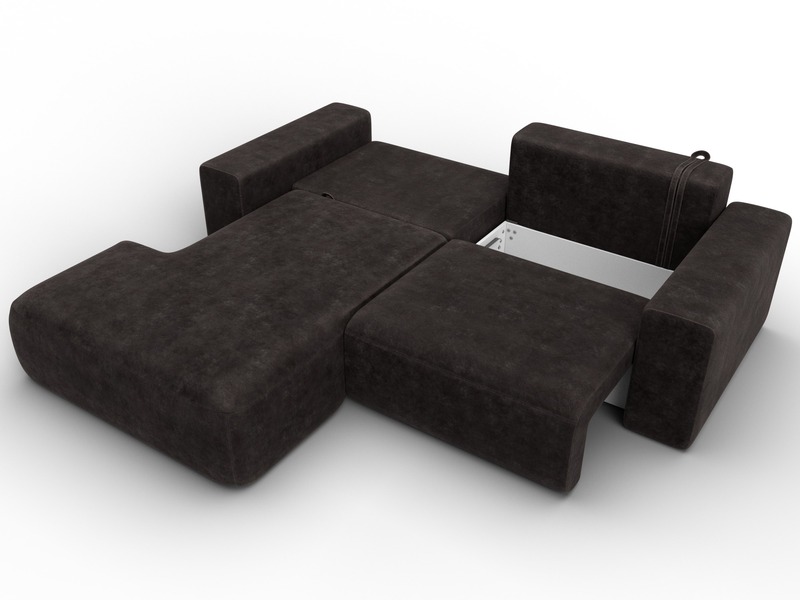 Диван угловой Лига-036 НПБ Классик левый угол, Велюр, BRUT 17 коричневый