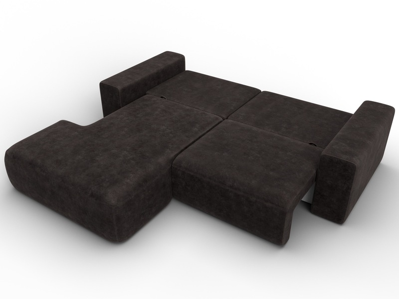 Диван угловой Лига-036 НПБ Классик левый угол, Велюр, BRUT 17 коричневый