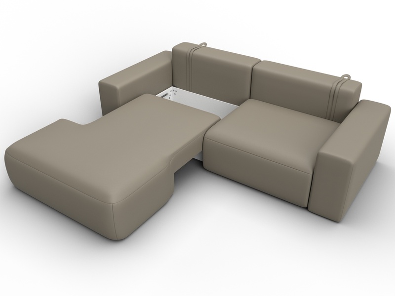 Диван угловой Лига-036 НПБ Классик левый угол, Экокожа, GRIFON 04 бежевый