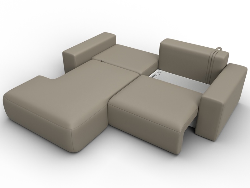 Диван угловой Лига-036 НПБ Классик левый угол, Экокожа, GRIFON 04 бежевый