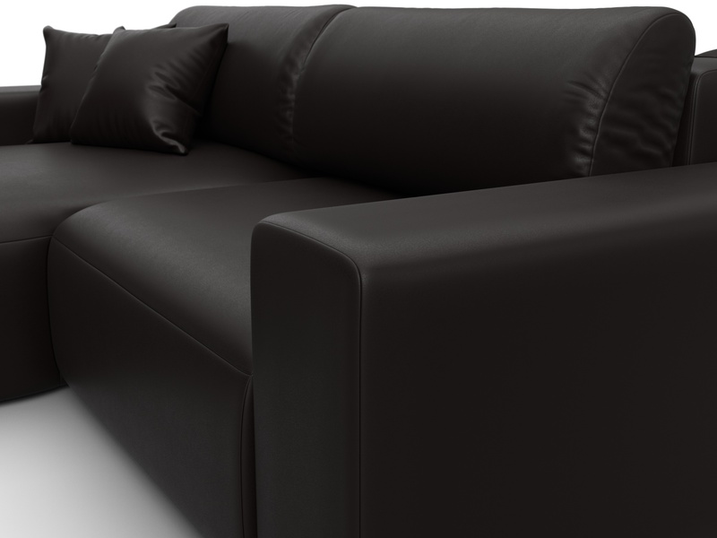 Диван угловой Лига-036 НПБ Классик левый угол, Экокожа, GRIFON 12 коричневый