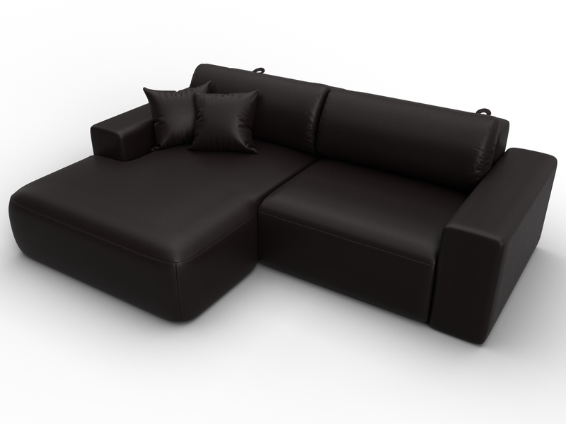 Диван угловой Лига-036 НПБ Классик левый угол, Экокожа, GRIFON 12 коричневый