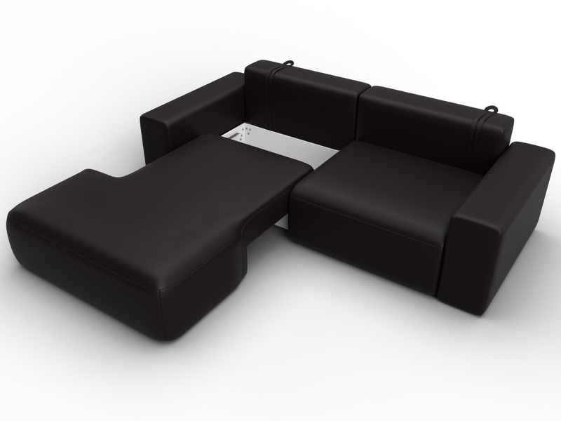 Диван угловой Лига-036 НПБ Классик левый угол, Экокожа, GRIFON 12 коричневый