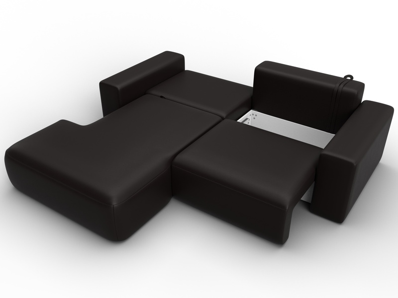 Диван угловой Лига-036 НПБ Классик левый угол, Экокожа, GRIFON 12 коричневый