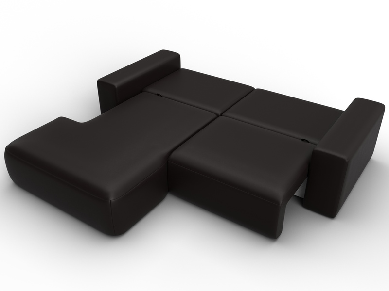 Диван угловой Лига-036 НПБ Классик левый угол, Экокожа, GRIFON 12 коричневый