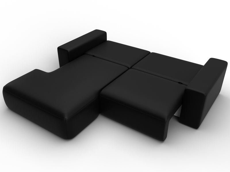 Диван угловой Лига-036 НПБ Классик левый угол, Экокожа, GRIFON 18 черный