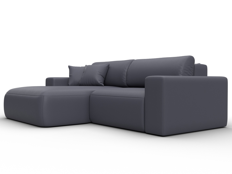 Диван угловой Лига-036 НПБ Классик левый угол, Экокожа, GRIFON 15 серый