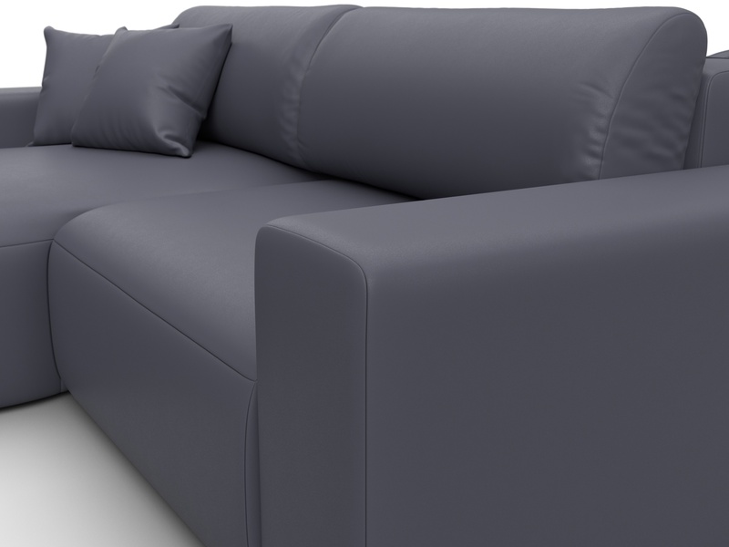 Диван угловой Лига-036 НПБ Классик левый угол, Экокожа, GRIFON 15 серый