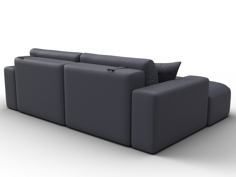 Диван угловой Лига-036 НПБ Классик левый угол, Экокожа, GRIFON 15 серый