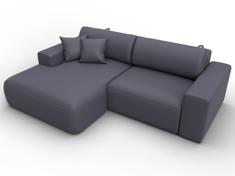 Диван угловой Лига-036 НПБ Классик левый угол, Экокожа, GRIFON 15 серый