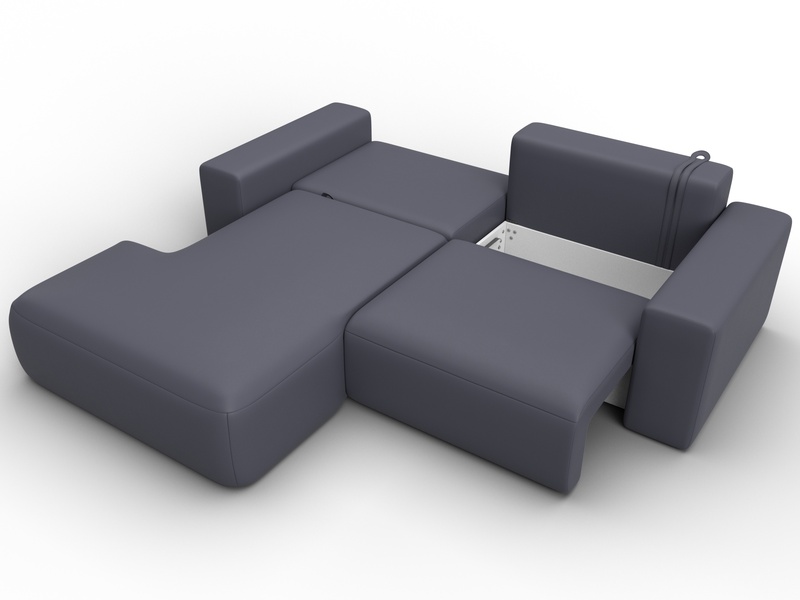 Диван угловой Лига-036 НПБ Классик левый угол, Экокожа, GRIFON 15 серый