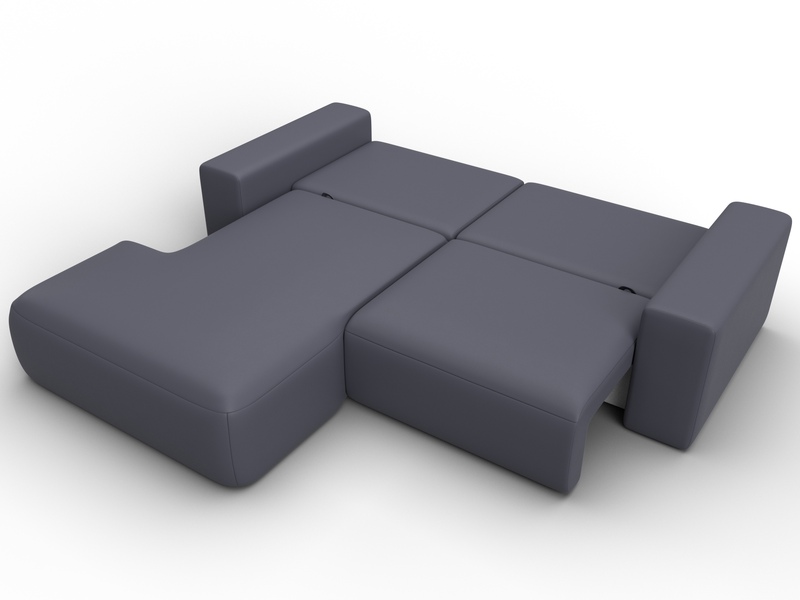 Диван угловой Лига-036 НПБ Классик левый угол, Экокожа, GRIFON 15 серый