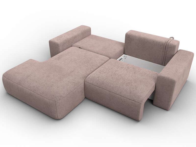 Диван угловой Лига-036 НПБ Классик левый угол, Велюр, TOWER 05 бежевый