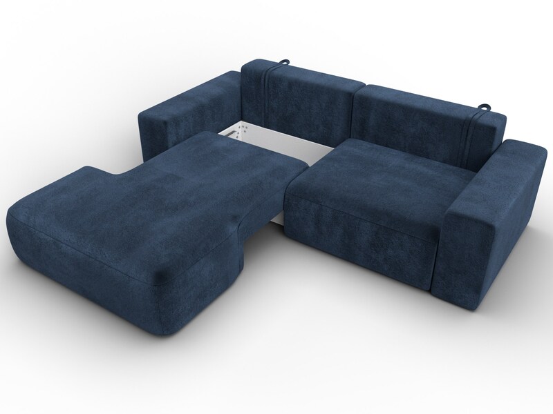 Диван угловой Лига-036 НПБ Классик левый угол, Велюр, TOWER 13 синий