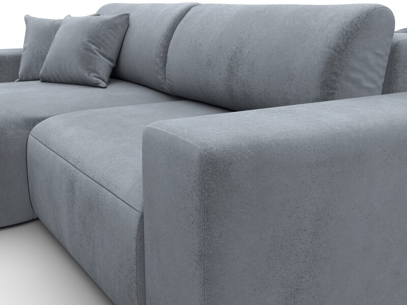 Диван угловой Лига-036 НПБ Классик левый угол, Велюр, TOWER 10 серый