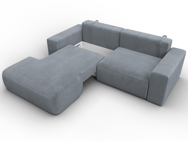 Диван угловой Лига-036 НПБ Классик левый угол, Велюр, TOWER 10 серый