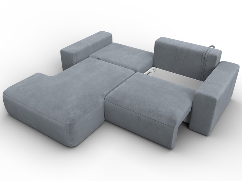 Диван угловой Лига-036 НПБ Классик левый угол, Велюр, TOWER 10 серый