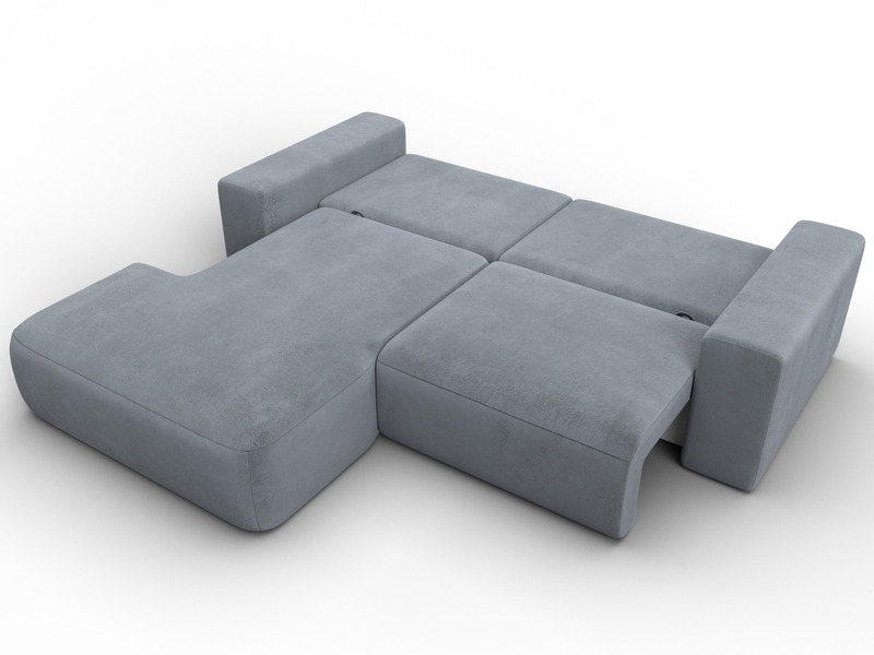 Диван угловой Лига-036 НПБ Классик левый угол, Велюр, TOWER 10 серый