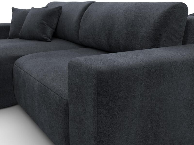 Диван угловой Лига-036 НПБ Классик левый угол, Велюр, TOWER 11 темно-серый