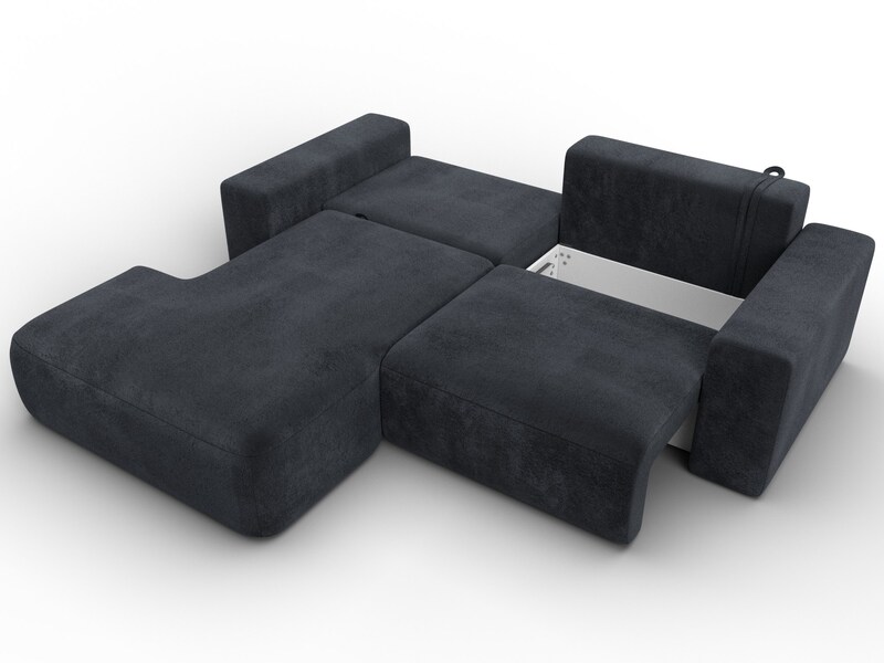 Диван угловой Лига-036 НПБ Классик левый угол, Велюр, TOWER 11 темно-серый