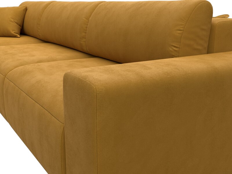 Диван угловой Лига-036 НПБ Классик Лонг левый угол, Велюр, BRUT 10 желтый