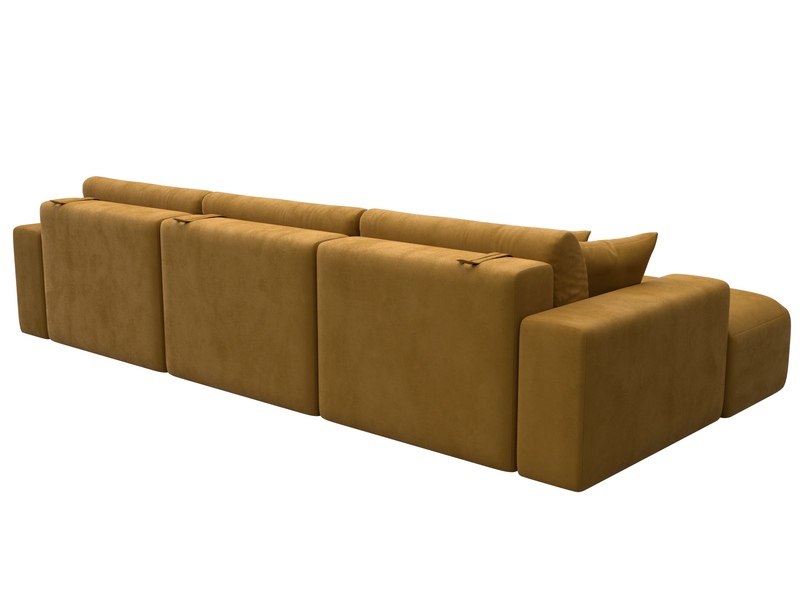 Диван угловой Лига-036 НПБ Классик Лонг левый угол, Велюр, BRUT 10 желтый