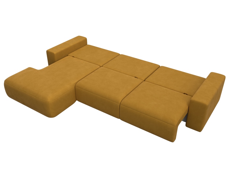 Диван угловой Лига-036 НПБ Классик Лонг левый угол, Велюр, BRUT 10 желтый