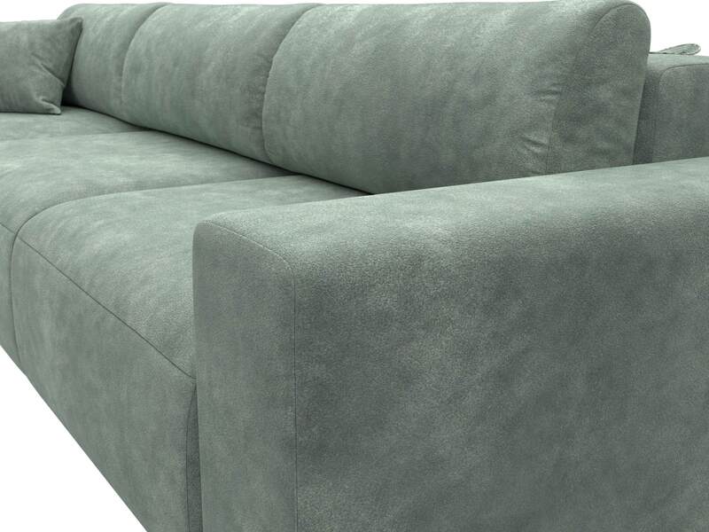 Диван угловой Лига-036 НПБ Классик Лонг левый угол, Велюр, BRUT 08 зеленый