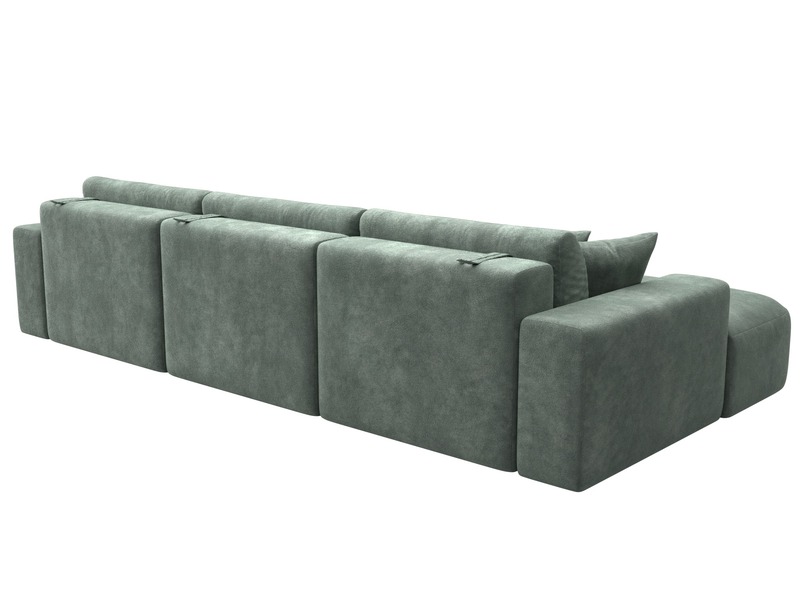 Диван угловой Лига-036 НПБ Классик Лонг левый угол, Велюр, BRUT 08 зеленый