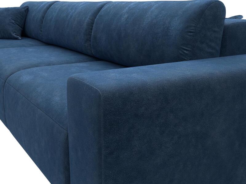 Диван угловой Лига-036 НПБ Классик Лонг левый угол, Велюр, BRUT 11 синий