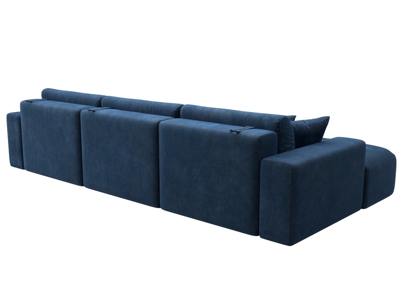 Диван угловой Лига-036 НПБ Классик Лонг левый угол, Велюр, BRUT 11 синий